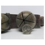 2 Early Antique Sets of Brass & Leather Sleigh Bells