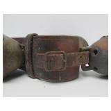 2 Early Antique Sets of Brass & Leather Sleigh Bells