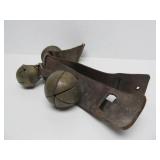 2 Early Antique Sets of Brass & Leather Sleigh Bells