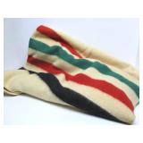 Vintage HUDSON BAY Style wool Blanket - 80" x 66"
