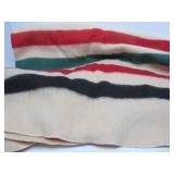 Vintage HUDSON BAY Style wool Blanket - 80" x 66"