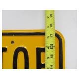 Vintage Heavy Embossed Steel Street Sign - STOP & YIELD