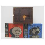 The Complete PEANUTS Comics Box Set & Vintage Metal Tray
