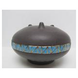 Signed Vintage Southwestern Art Pottery Footed Round Vase