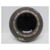 Signed Vintage Southwestern Art Pottery Footed Round Vase