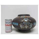 Signed Vintage Southwestern Art Pottery Footed Round Vase