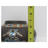 Signed Vintage Southwestern Art Pottery Footed Round Vase