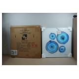 Frameless Free Floating Tempered Glass Panel Graphic Wall Art - 24" x 24", Blue Mineral Rings II