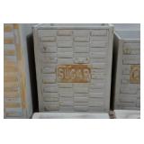 Set of Four Vintage Style Distressed Wooden Canister Set - Flour/Sugar/Coffee/Tea