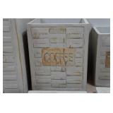 Set of Four Vintage Style Distressed Wooden Canister Set - Flour/Sugar/Coffee/Tea