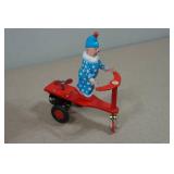 Vintage Tin Clown on Scooter Wind-Up Toy