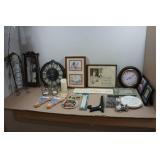 Assorted Home Décor - Wall Clocks, Wine Rack, Mirror, Candles, Frames