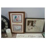 Assorted Home Décor - Wall Clocks, Wine Rack, Mirror, Candles, Frames