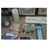 Assorted Home Décor - Wall Clocks, Wine Rack, Mirror, Candles, Frames