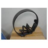 *3* Decorative Pillows and Cast Iron Sculpture