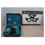 Makita Cordless Drill and Metal Sign