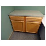 Green Office - Desk, Cabinet with Countertop, File Cabinet and Coatrack