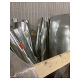 Massive Pallet of
  Hvac Tin Round Metal Duct Pipe Installation