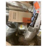 Massive Pallet of
  Hvac Tin Round Metal Duct Pipe Installation