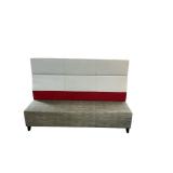 Bench Seating Silver/Red 80" x 26" x 53" and retails new for $4700