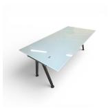 Adjustable Height Glass & Chrome Desk / Table