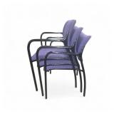 Lot of 3 Herman Miller Aside Stacking Chairs- Purple