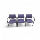 Lot of 3 Herman Miller Aside Stacking Chairs- Purple