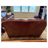 Smith Brothers of Berne Leather Loveseat - 61 in W x 34 in H x 33 in D, Brown