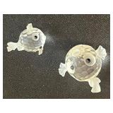 Swarovski Mini Blowfish Crystal Figurines 7644NR20 - Made in Austria - 2-Piece Set
