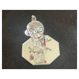 Swarovski Mini Crystal Bear - Clear Crystal on Octagonal Mirror Base (Made in Austria)
