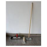 Tile Tools Set - Mud Pan, Floor Squeegee Head, Grout Float & Wood Handle