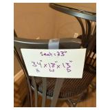 Round Glass-Top Bistro Table Set with 2 Slat-Back Stools - 36in Dia x 30in H