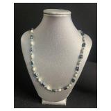 Aqua Blue Bead Necklace & Beaded Bracelets - Fashion Jewelry Set