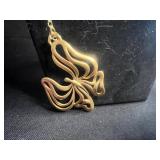 Lariat Necklace Set - 2-Piece Gold-Tone Chains with Floral Pendant & Charm Drops