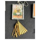 Vintage Word-Art Pendant Necklaces (Lot of 3) Framed Print Charms & Tassels