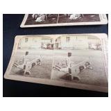 The Universal Photo Art Co. Stereoview Card Set - Vintage 1900s Philadelphia, PA & VTG Framed Counted Cross Stitch