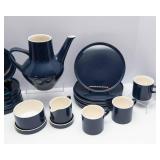 Vintage Melitta Tea Set – Navy, Made in Germany – Set of 6
