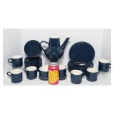 Vintage Melitta Tea Set – Navy, Made in Germany – Set of 6