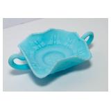 Vintage Fenton Glass Collectibles – Praying Children Figurines (Likely Uranium!) & Blue Satin Candy Dish