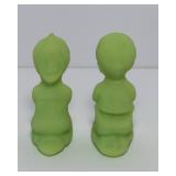 Vintage Fenton Glass Collectibles – Praying Children Figurines (Likely Uranium!) & Blue Satin Candy Dish