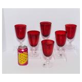 Set of 6 Red Goblets