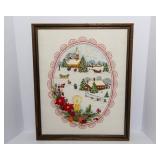 Vintage Embroidered Christmas Wall Art