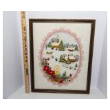 Vintage Embroidered Christmas Wall Art