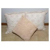 Set of Three Crocheted Throw Pillows