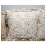 Set of Three Crocheted Throw Pillows