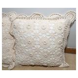 Set of Three Crocheted Throw Pillows