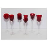 Set of 6 Ruby Red Cordial Glasses