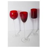 Set of 6 Ruby Red Cordial Glasses