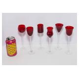 Set of 6 Ruby Red Cordial Glasses
