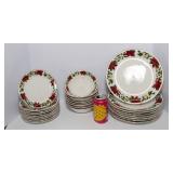 Gibson Poinsettia Holiday China Set – 24 Pieces